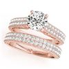 Image 1 : 2.01 CTW Certified VS/SI Diamond Pave 2Pc Set Solitaire Wedding 14K Rose Gold - REF-424K2W - 32136