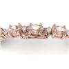 Image 4 : 18.75 CTW Morganite & VS/SI Certified Diamond Eternity Bracelet 10K Rose Gold - REF-231W6F - 29372