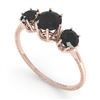 Image 2 : 1 CTW Past Present Future Black Certified Diamond Ring 18K Rose Gold - REF-71K3W - 35906