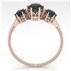 Image 4 : 1 CTW Past Present Future Black Certified Diamond Ring 18K Rose Gold - REF-71K3W - 35906