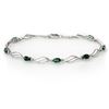 Image 1 : 2.02 CTW Emerald & Diamond Bracelet 10K White Gold - REF-37K8W - 10833
