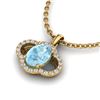 Image 2 : 2 CTW Aquamarine & Micro Pave VS/SI Diamond Necklace 10K Yellow Gold - REF-34X8T - 20623