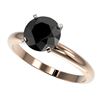 Image 1 : 2.09 CTW Fancy Black VS Diamond Solitaire Engagement Ring 10K Rose Gold - REF-60H2A - 36453