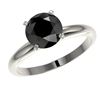 Image 2 : 2 CTW Fancy Black VS Diamond Solitaire Engagement Ring 10K White Gold - REF-54Y2K - 32935