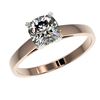 Image 2 : 1 CTW Certified VS/SI Quality Cushion Cut Diamond Solitaire Ring 10K Rose Gold - REF-297H2A - 32998