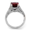 Image 2 : 4.75 CTW Rubellite & Diamond Ring 14K White Gold - REF-142X4T - 14095