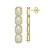 Image 2 : 7.93 CTW Opal & Diamond Halo Earrings 10K Yellow Gold - REF-162X2T - 41443