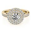 1.6 CTW Certified VS/SI Diamond Solitaire Halo Ring 18K Yellow Gold - REF-234T4M - 26460