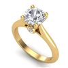 1.6 CTW VS/SI Diamond Art Deco Ring 18K Yellow Gold - REF-555T2M - 37294