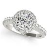 0.76 CTW Certified VS/SI Diamond Solitaire Halo Ring 18K White Gold - REF-128K8W - 26326