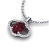 Image 2 : 2 CTW Garnet & Micro Pave VS/SI Diamond Necklace 10K White Gold - REF-29T6M - 20633