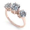 Image 2 : 2.0 CTW Past Present Future Certified VS/SI Cushion Diamond Ring 18K Rose Gold - REF-414N2Y - 35918