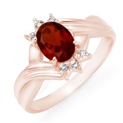 1.04 CTW Garnet & Diamond Ring 14K Rose Gold - REF-20N8Y - 12510