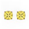 Image 1 : 3 CTW Cushion Cut Citrine Designer Solitaire Stud Earrings 18K Yellow Gold - REF-29W3F - 21739