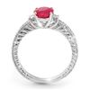 Image 2 : 2.31 CTW Ruby & Diamond Ring 14K White Gold - REF-52X5T - 13844