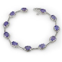 11.40 CTW Tanzanite & Diamond Bracelet 10K White Gold - REF-115M3H - 10618