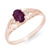 Image 1 : 0.53 CTW Amethyst & Diamond Ring 14K Rose Gold - REF-14A2X - 12404