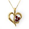 Image 1 : 1.12 CTW Ruby & Diamond Pendant 10K Yellow Gold - REF-20M8H - 13911