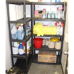 PAIR OF 5 TIER PLASTIC SHELVING UNITS