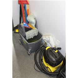 MOP BUCKET WITH WRINGER AND KARCHER VACUUM CLEANER
