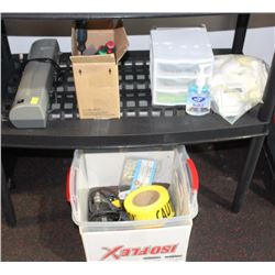 LAMINATOR, ASSORTED TOOLS AND FIRST AID SUPPLIES