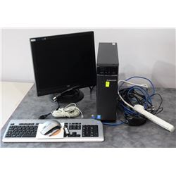 LENOVO DESKTOP COMPUTER WITH MONITOR, MOUSE AND