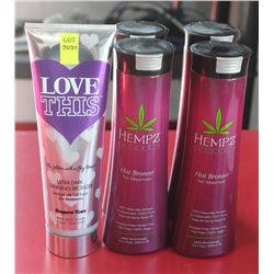 4 - 300ML BOTTLES OF HEMPZ HOT BRONZER COMES WITH