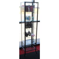 5 TIER LOCKING GLASS DISPLAY CABINET
