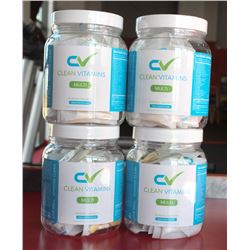 4 BOTTLES OF CLEAN VITAMINS MULTI-VITAMINS