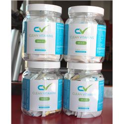 4 BOTTLES OF CLEAN VITAMINS MULTI-VITAMINS