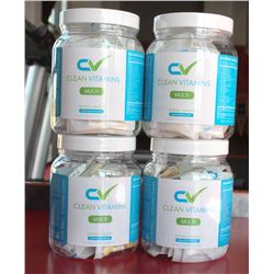 4 BOTTLES OF CLEAN VITAMINS MULTI-VITAMINS