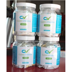 4 BOTTLES OF CLEAN VITAMINS MULTI-VITAMINS