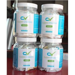 4 BOTTLES OF CLEAN VITAMINS MULTI-VITAMINS