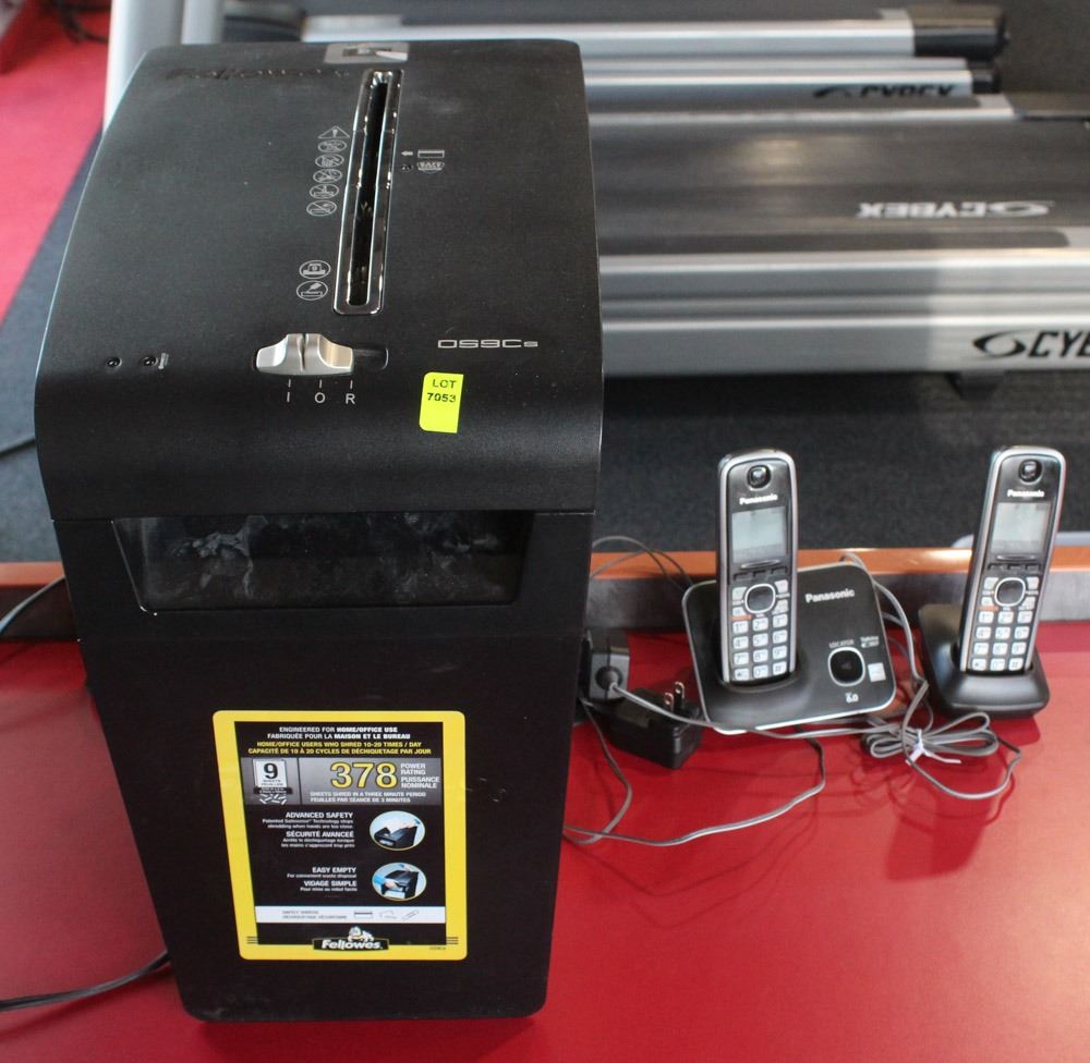 FELLOWS PAPER SHREDDER WITH PANASONIC CORDLESS Kastner Auctions