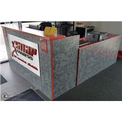 L-SHAPED RECEPTION DESK - APPROX 5FT x 7FT