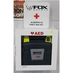 AED DEFIBRILLATOR WITH CABINET AND FIRST AID KIT