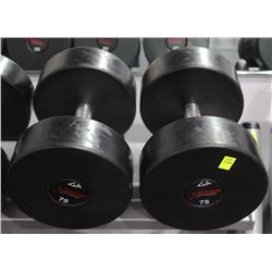 PAIR OF 75LB GP DUMBBELLS