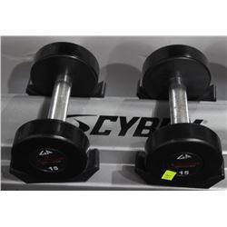 PAIR OF 15LB GP DUMBBELLS