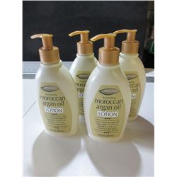 4 New Moroccan Argan Oil Lotion / 12 floz bottles with pump