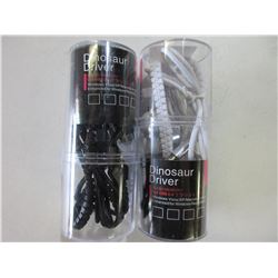 2 New Pairs of Dinosaur Driver Headphones / metal Zippers