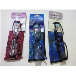 3 New  Reading Glasses + 2.00 / comes with cases / 1 pair Foster Grants