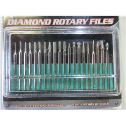 New set of 20 Diamond Rotary Files with case