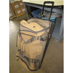 Heavy Duty Canvas Bag with pull out handle & wheels / great for gear