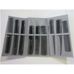 New Fortress Comb Set 9 piece with case/ great for hairdressers