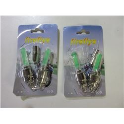 New set of 4 Firefly's LED Motion sensor Valve stem Lights/ great for your