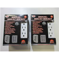 2 New Swivel Mount Socket 6 outlet