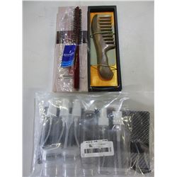 New Wood Hair Comb & Brush with set of 6 Spray Bottles