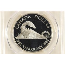 1986 CANADA VANCOUVER SILVER DOLLAR PCGS PR69