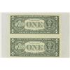 Image 2 : 2-2003-A $1 FRN'S LOW CONSECUTIVE SERIAL 'S UNC