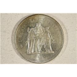 1975 FRANCE SILVER 50 FRANCS BU .8680 OZ. ASW